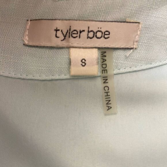 Tyler Boe Linen Shift Dress Light Blue Small - Picture 3 of 4